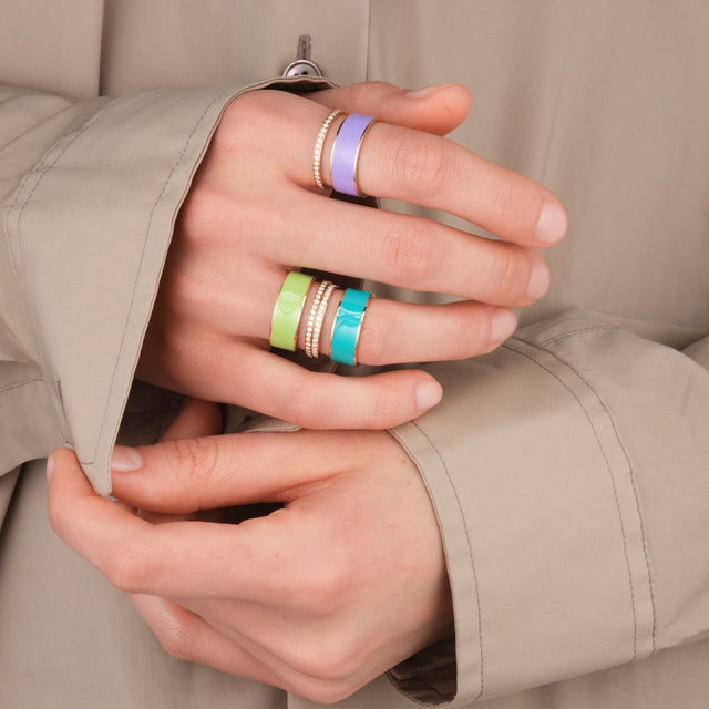 Berbere Chromatic Aqua Blue lacquer ring